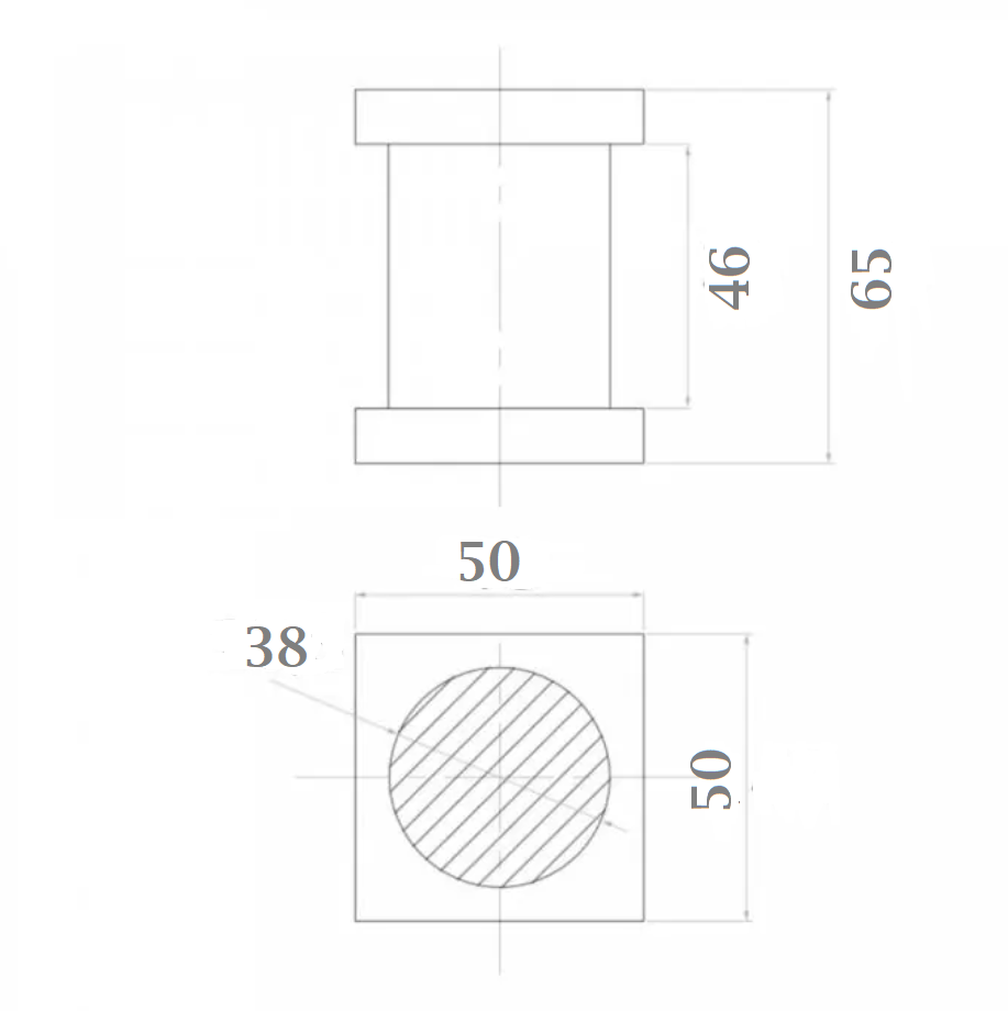 Gate Hinge Connector fi38 x H 65 mm | Load Capacity 250kg | T-40