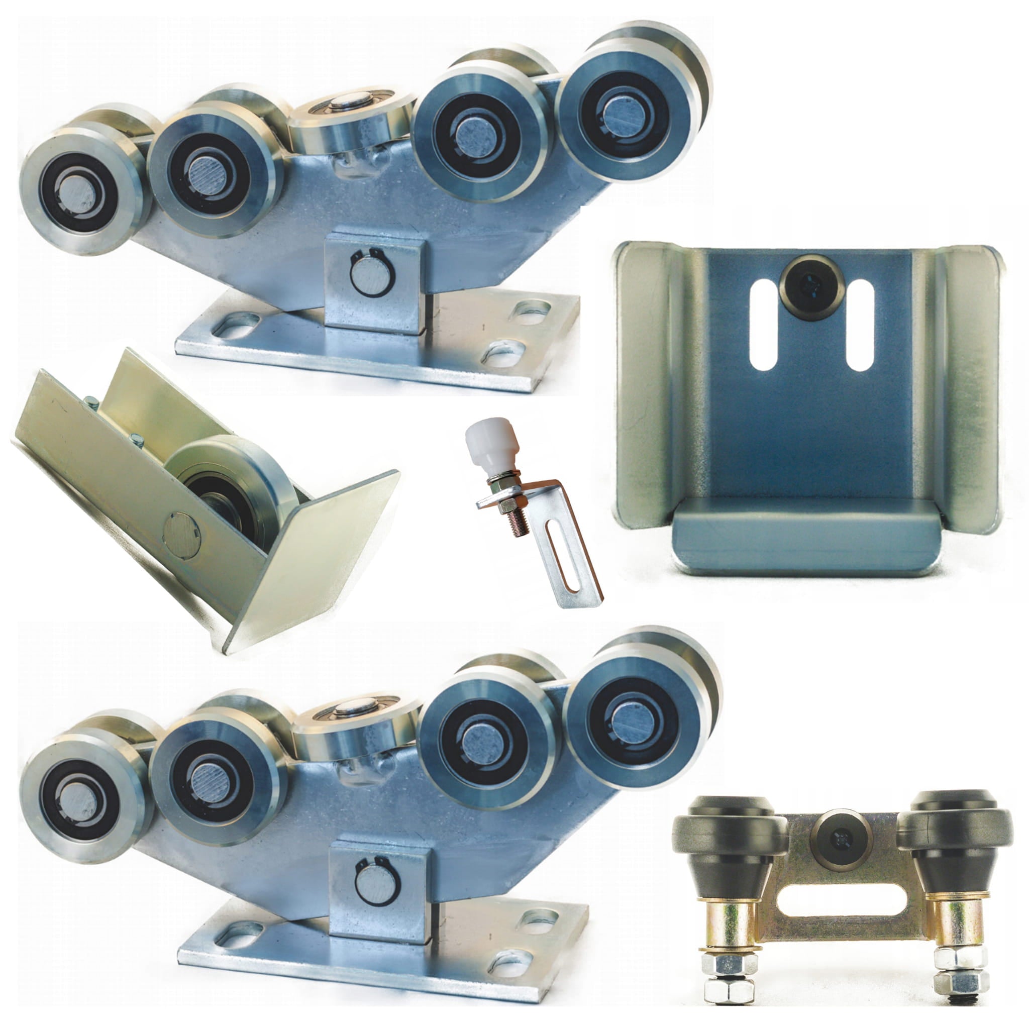 Fixed-Height 9-Roller Gate Cart Set | 80x80 Load Capacity 1000kg | W8R80-set-A9S