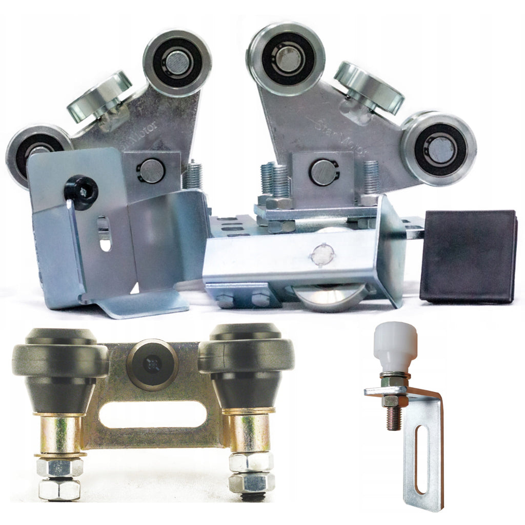 Complete Sliding Gate Kit | 2x Gate carriage 5-roller Swivel | Load capacity 500kg | Set