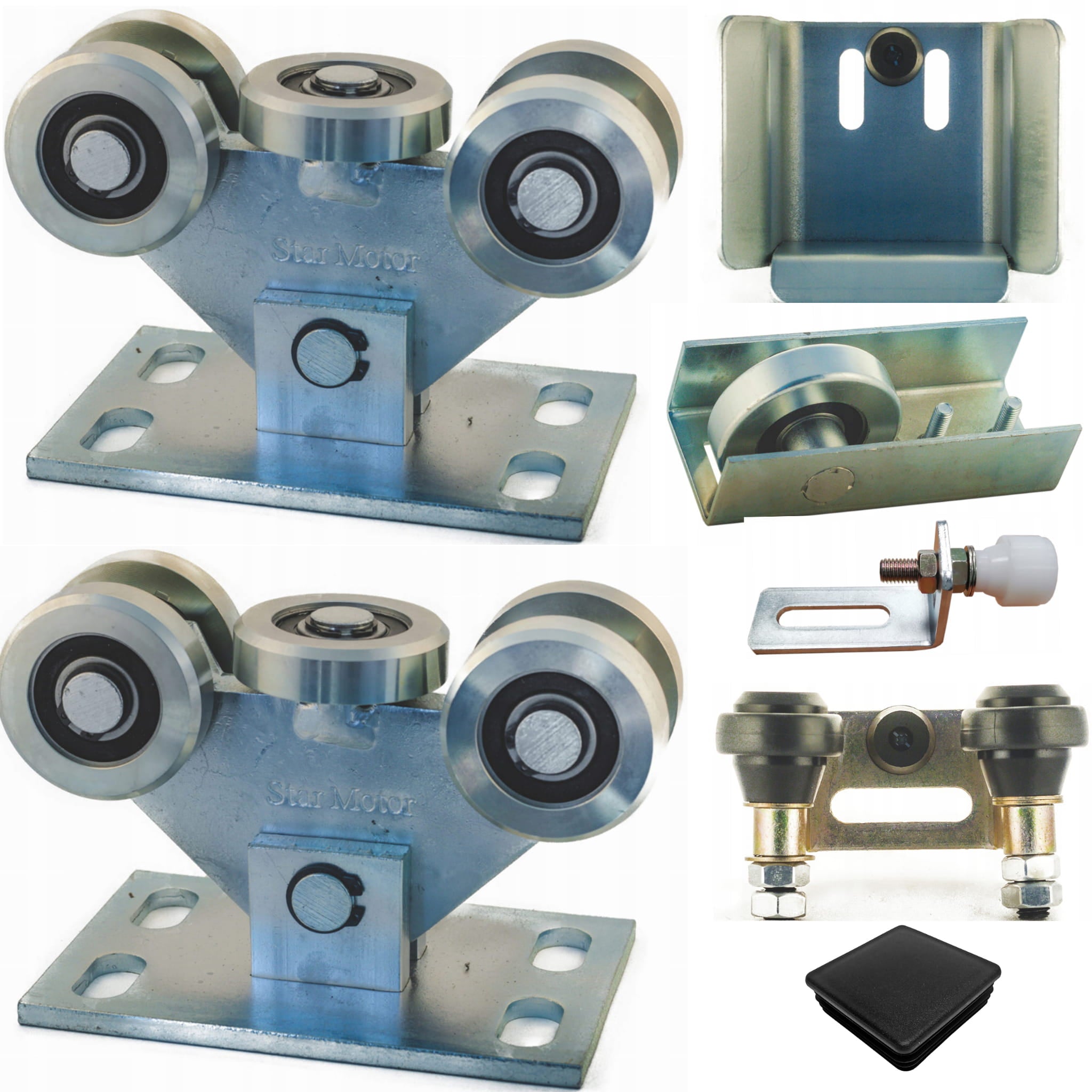 Complete Sliding Gate Kit | 2x 5-Roller Adjustable Carriage | Load capacity 500kg | Set