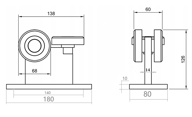 Wózek Bramowy 3-Rolkowy Stały | Profil 80 H126mm | Udźwig 350kg | 60.005 - Image 4