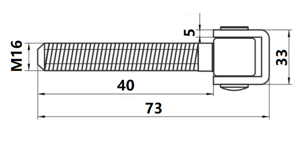 Hinge adjustable Galvanized Steel | M16 for 65kg | 61.002PS