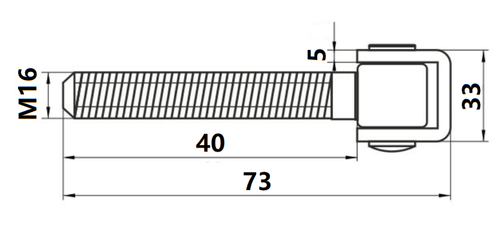 Hinge adjustable Galvanized Steel | M16 for 65kg | 61.002PS