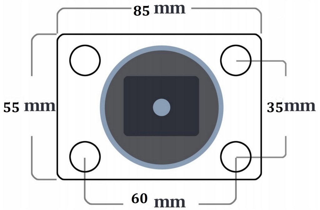 Adjustable Hinge Mounting Plate Galvanized Steel | 85x55x4mm M16 | 61.017FD