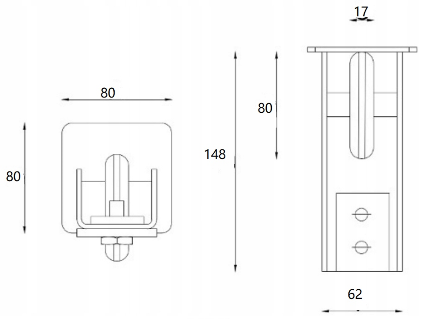 Fixed-Height 9-Roller Gate Cart Set | 80x80 Load Capacity 1000kg | W8R80-set-A9S